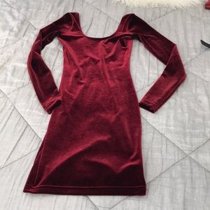 Long sleeve velvet bodycon American apparel dress